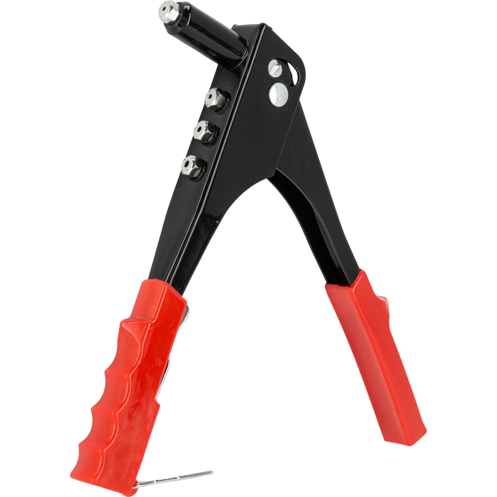 Mega Blindnittång, stål, svart med röda plastskydd, 3 munstycken, popnit st. ar 2.4, 3.2, 4.0, 4.8 mm - 4