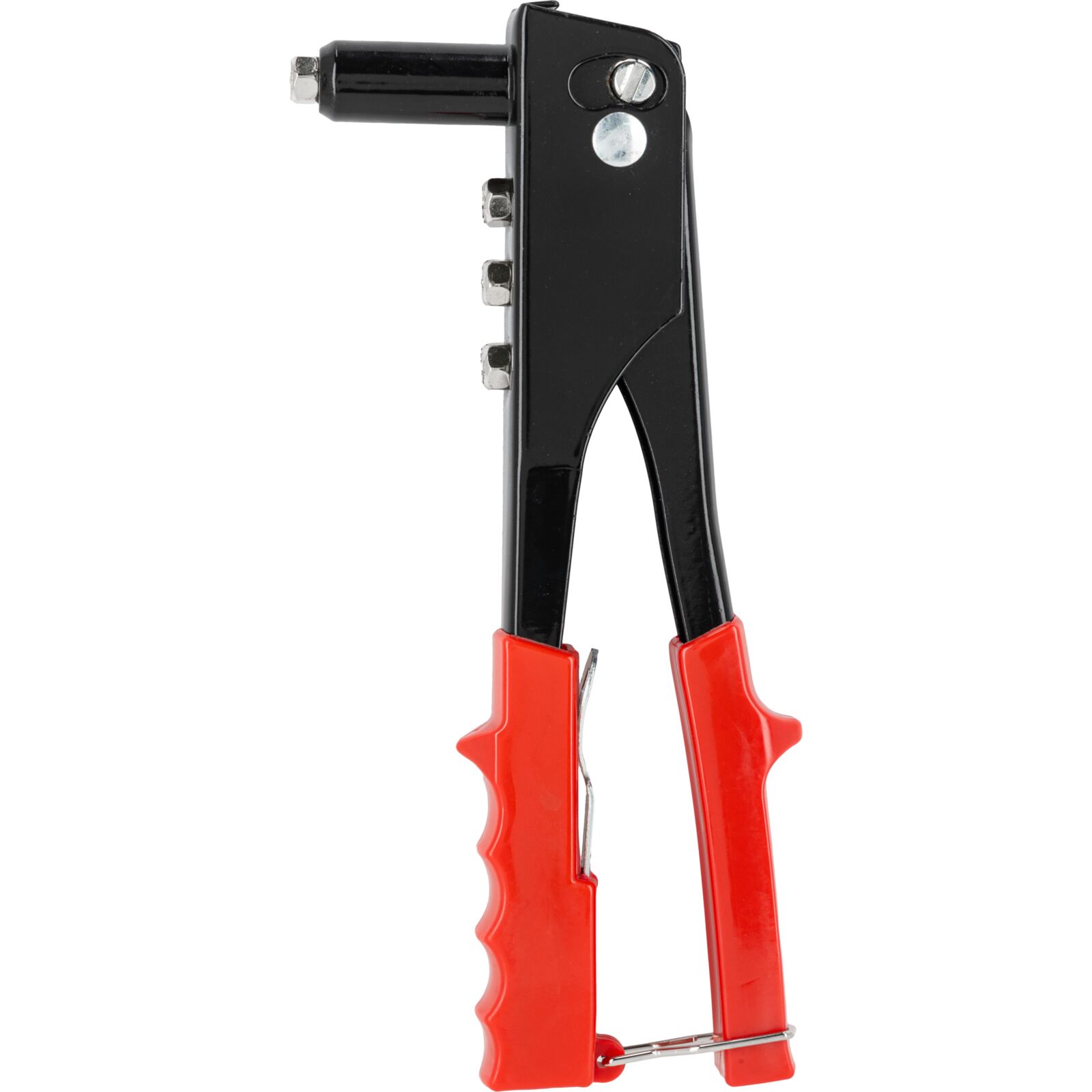 Mega Blindnittång, stål, svart med röda plastskydd, 3 munstycken, popnit st. ar 2.4, 3.2, 4.0, 4.8 mm - 6