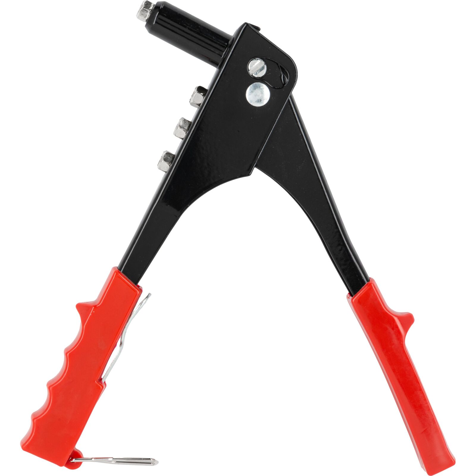 Mega Blindnittång, stål, svart med röda plastskydd, 3 munstycken, popnit st. ar 2.4, 3.2, 4.0, 4.8 mm - 5