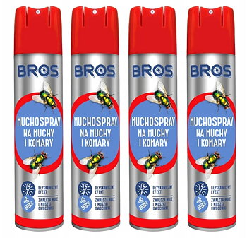 Övriga 3 Flugspray, insektsspray, 4-pack, effektiv aerozol mot flygande insekter, BROS