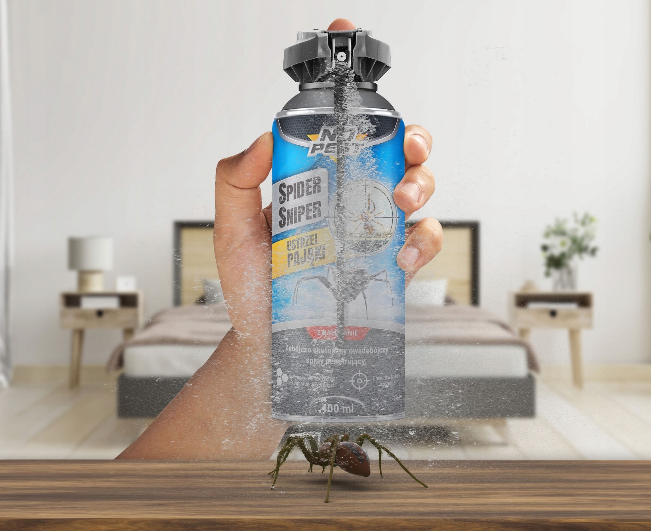 Insektsspray, flugspray, effektiv aerozol mot krypande och flygande insekter, Spider Sniper No-Pest - 8
