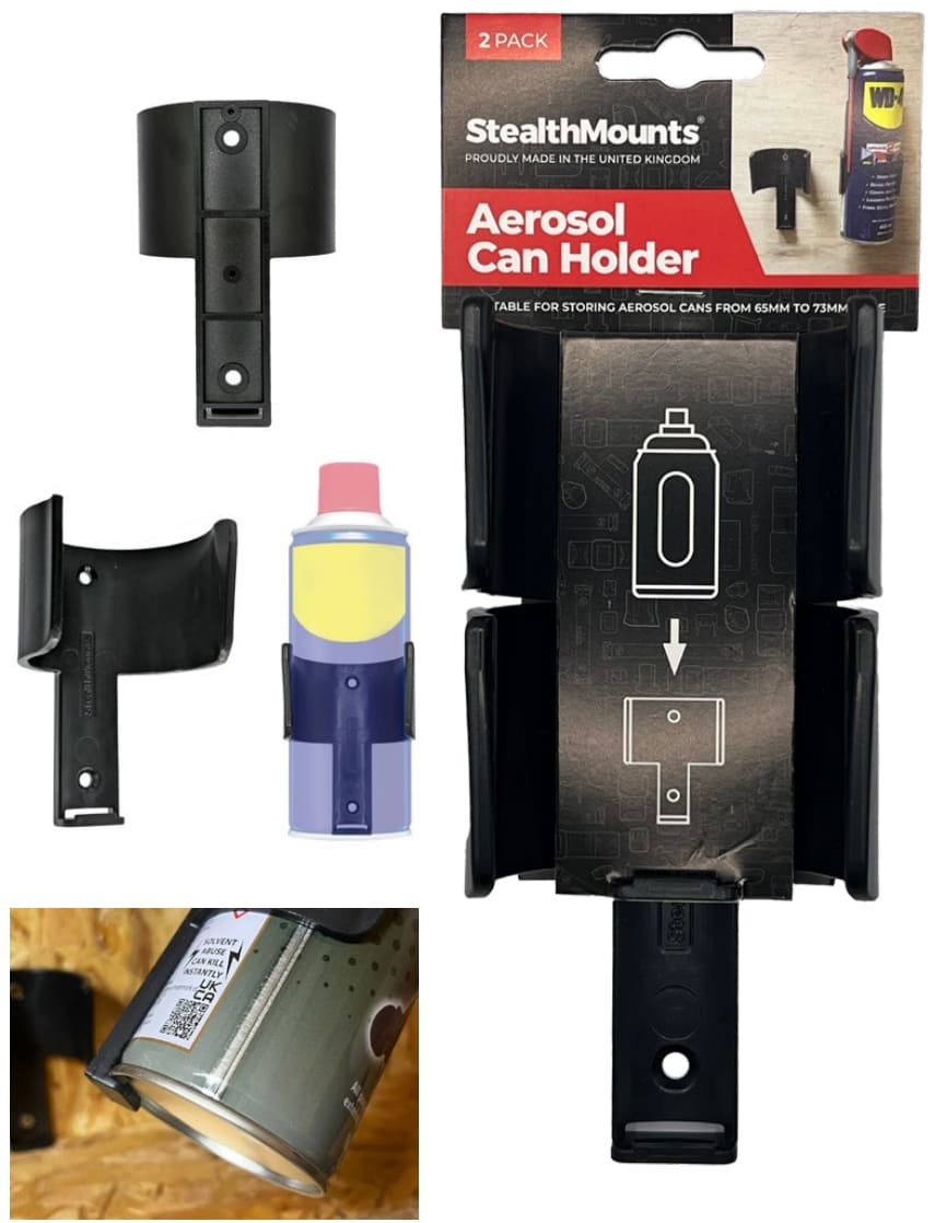 Stealth Mounts Hållare för aerosolburkar 2-Pack, STEALTHMOUNTS