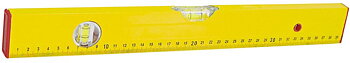 Profix Vattenpass 40 cm, pulverlackat gul, aluminium och plast, med linjal på sidan (metrisk), 3 libeller