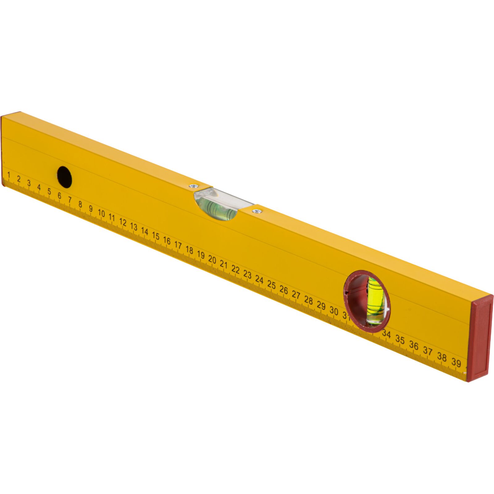 Profix Vattenpass 40 cm, pulverlackat gul, aluminium och plast, med linjal på sidan (metrisk), 3 libeller - 7