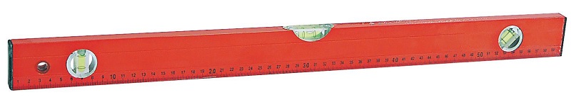 Profix Vattenpass, pulverlackat röd, aluminium och plast, med linjal på sidan (metrisk), 3 libeller, 40 cm
