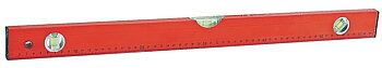 Profix Vattenpass, pulverlackat röd, aluminium och plast, med linjal på sidan (metrisk), 3 libeller, 40 cm