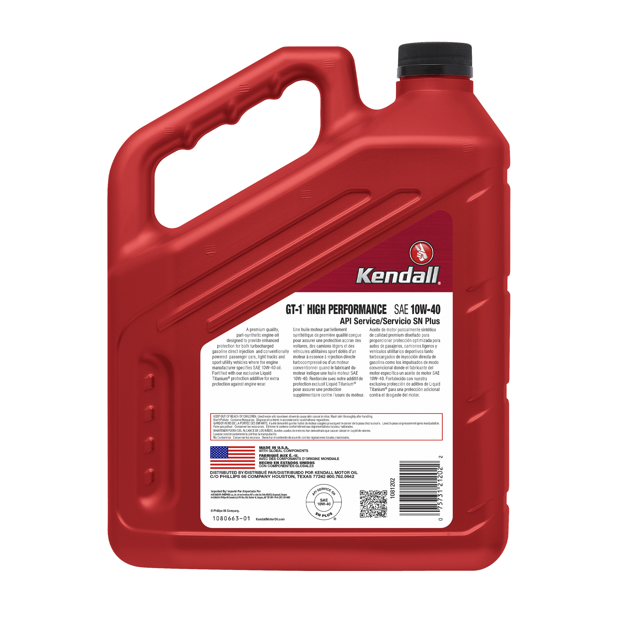 Kendall GT-1 HP Synt.Blend 10W-40 1Gl 3,785 L - 2