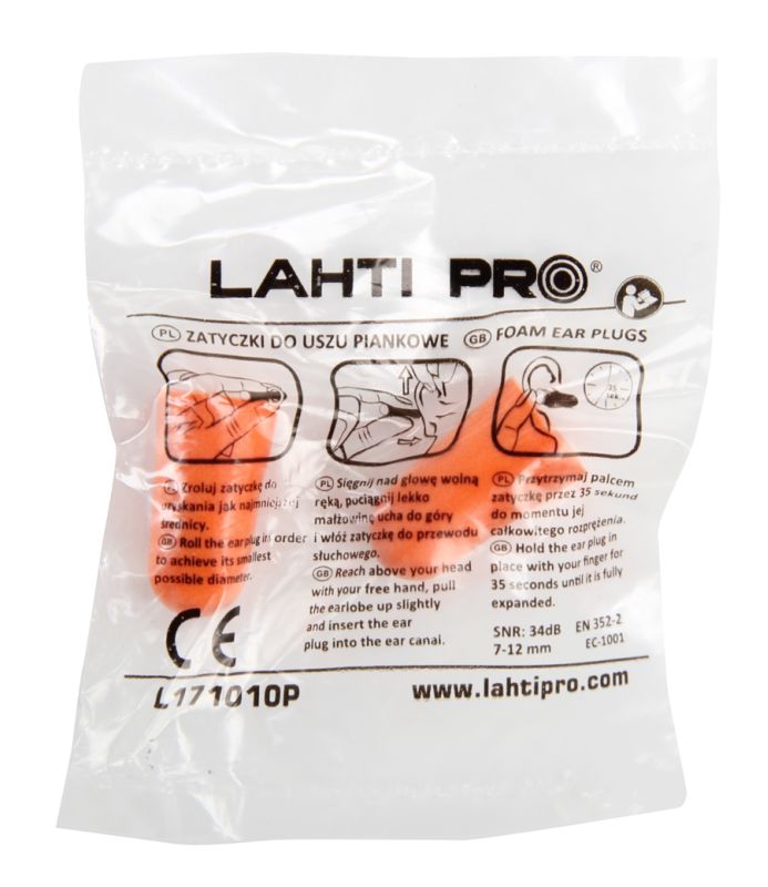 LahtiPro Öronproppar skumplast, 5 par, CE