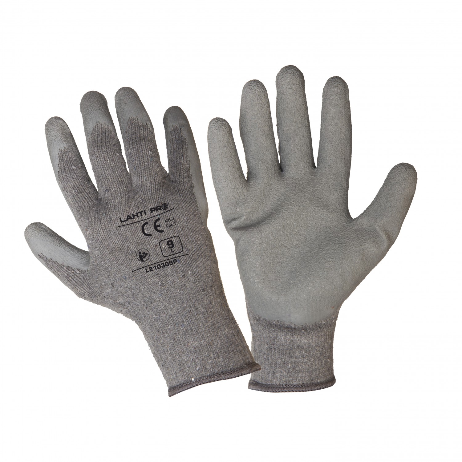 LahtiPro Gloves Latex Grey L210308 P, 12 Pairs, 8 , CE, LAHTI (Handskestorlek : 10 [XL] Handlängd 20,4cm Omkrets 25,4cm) - 7