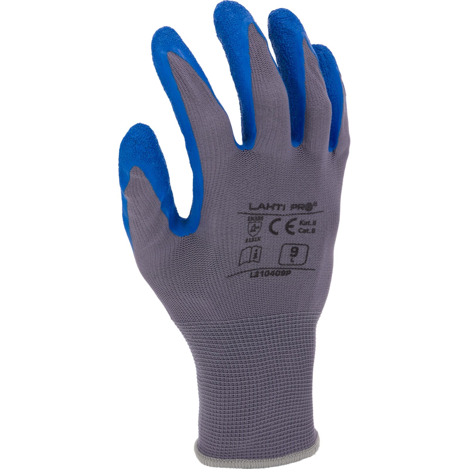 LahtiPro Gloves Latex Blue-Grey L210407P, 12 Pairs, 7 , CE, LAHTI (Handskestorlek : 9 [L] Handlängd 19,2cm Omkrets 22,9cm) - 6