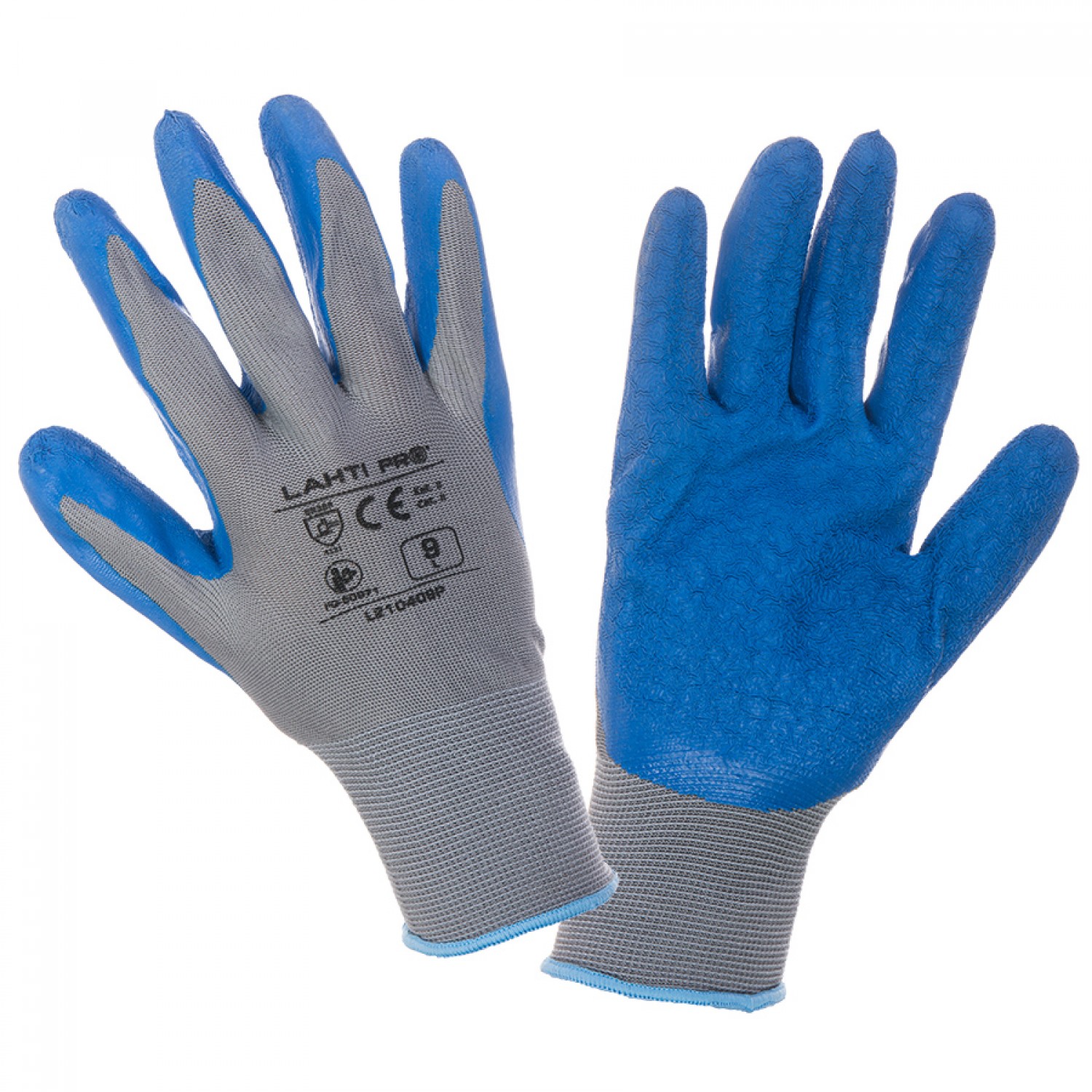 LahtiPro Gloves Latex Blue-Grey L210407P, 12 Pairs, 7 , CE, LAHTI (Handskestorlek : 10 [XL] Handlängd 20,4cm Omkrets 25,4cm) - 7