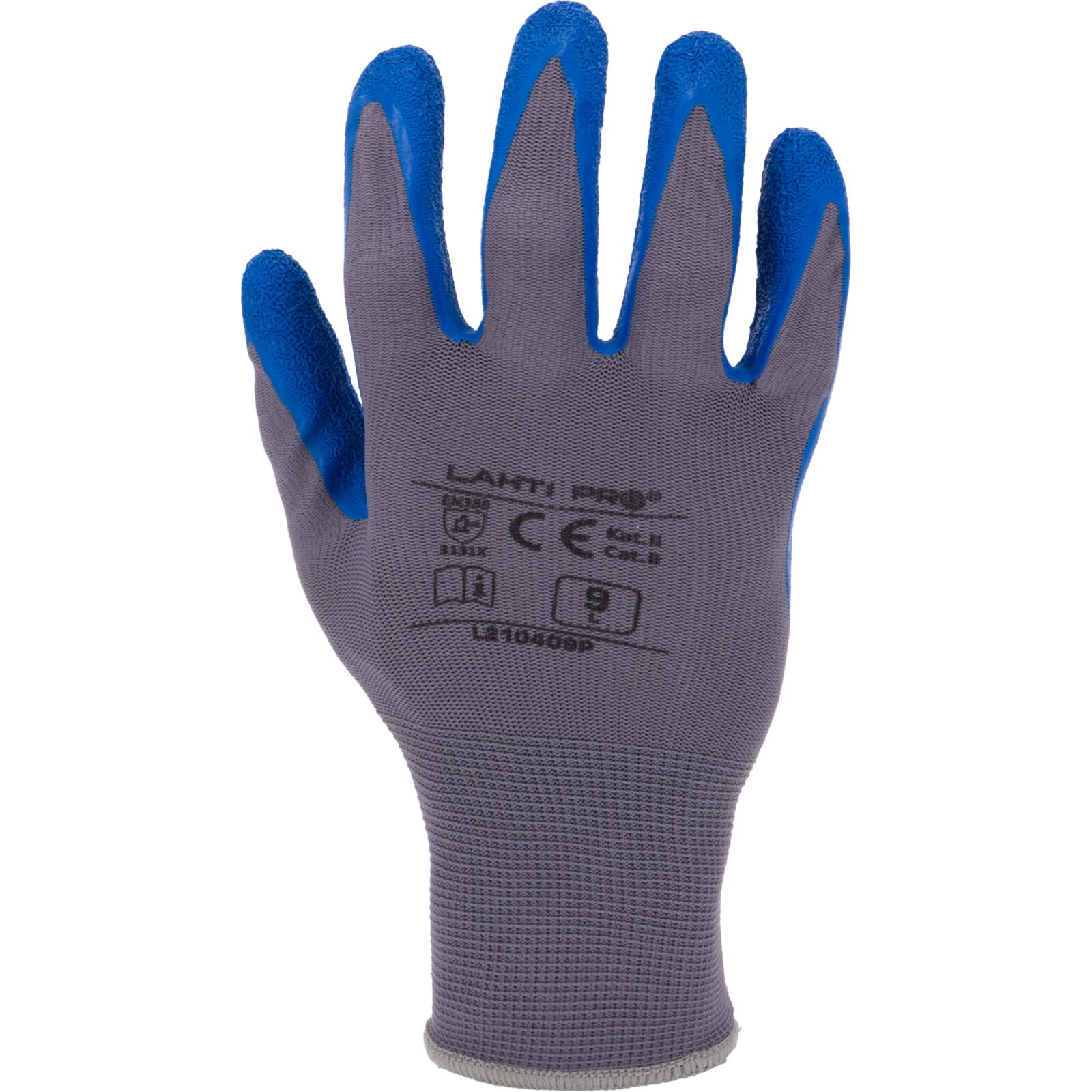 LahtiPro Gloves Latex Blue-Grey L210407P, 12 Pairs, 7 , CE, LAHTI (Handskestorlek : 10 [XL] Handlängd 20,4cm Omkrets 25,4cm) - 3