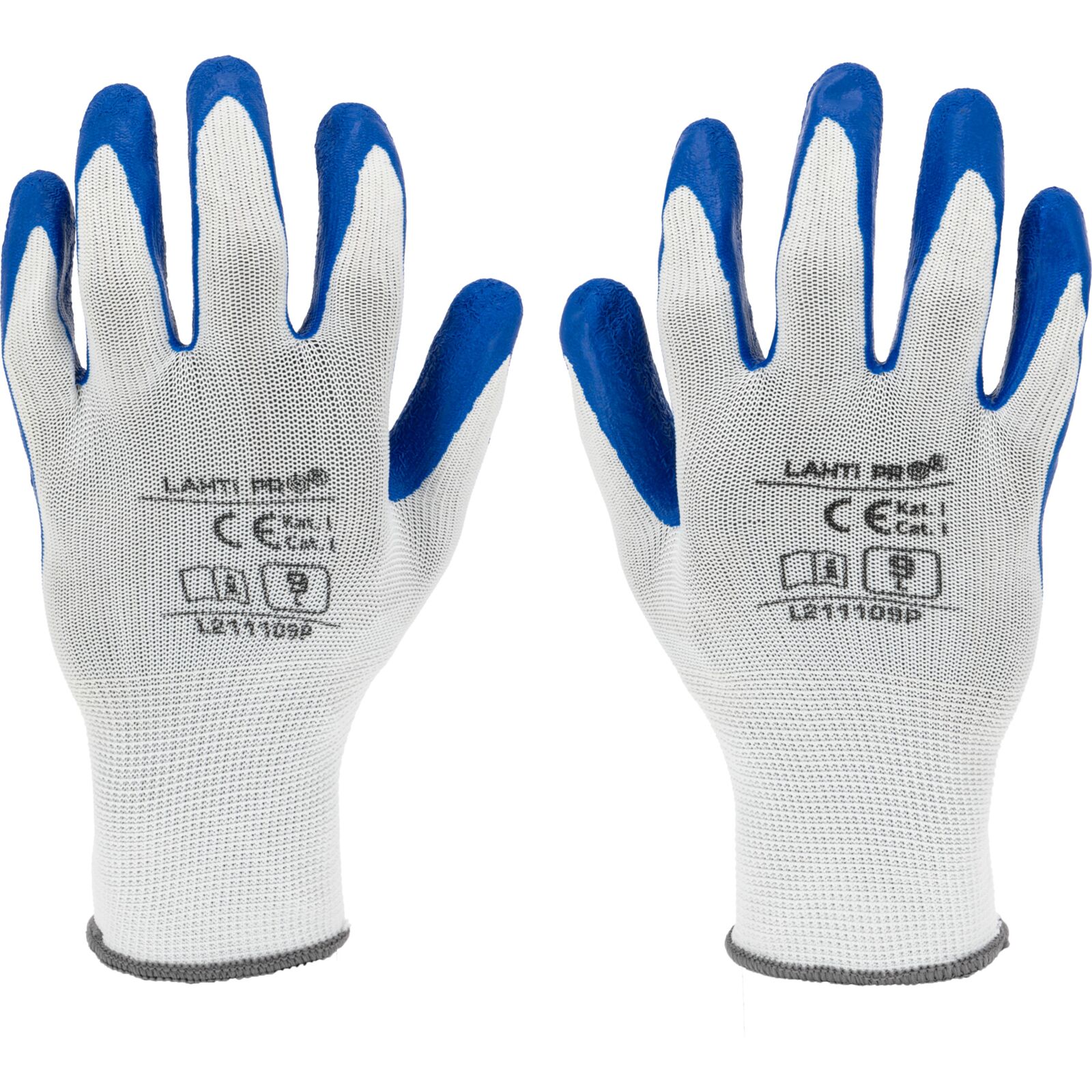 LahtiPro Gloves Latex Navy-White L211109P, 12 Pairs, 9 , CE, LAHTI - 2
