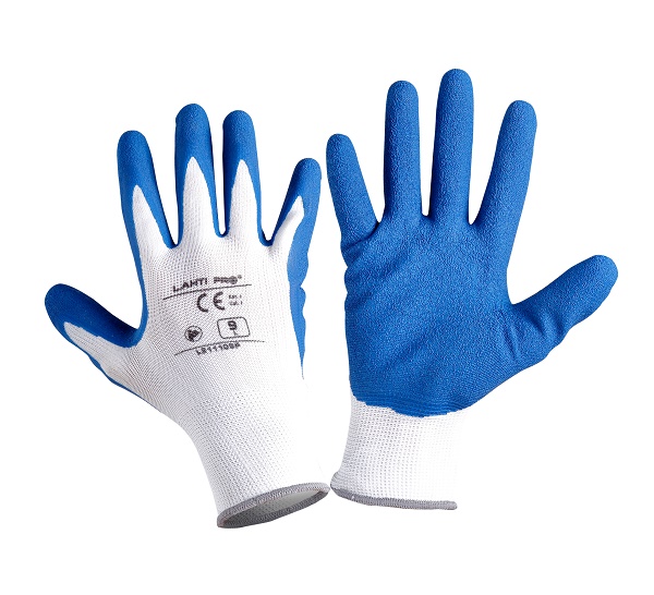 LahtiPro Gloves Latex Navy-White L211109P, 12 Pairs, 9 , CE, LAHTI