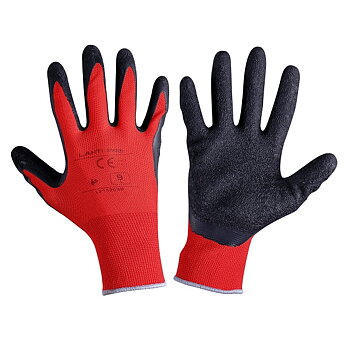 LahtiPro Gloves Latex Black-Red L211207P, 12 Pairs, 7, CE, LAHTI (Handskestorlek : 10 [XL] Handlängd 20,4cm Omkrets 25,4cm)
