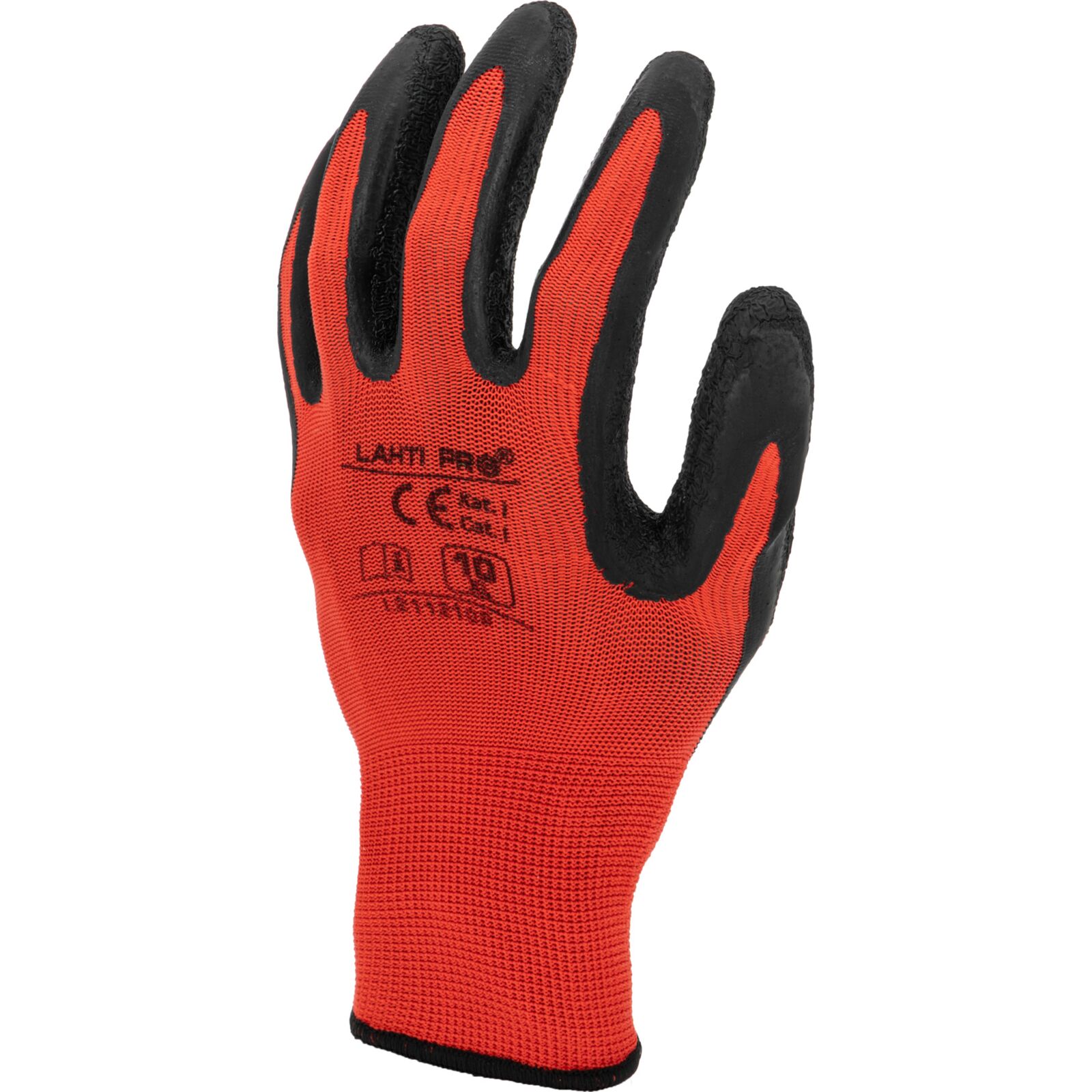 LahtiPro Gloves Latex Black-Red L211207P, 12 Pairs, 7, CE, LAHTI (Handskestorlek : 10 [XL] Handlängd 20,4cm Omkrets 25,4cm) - 4