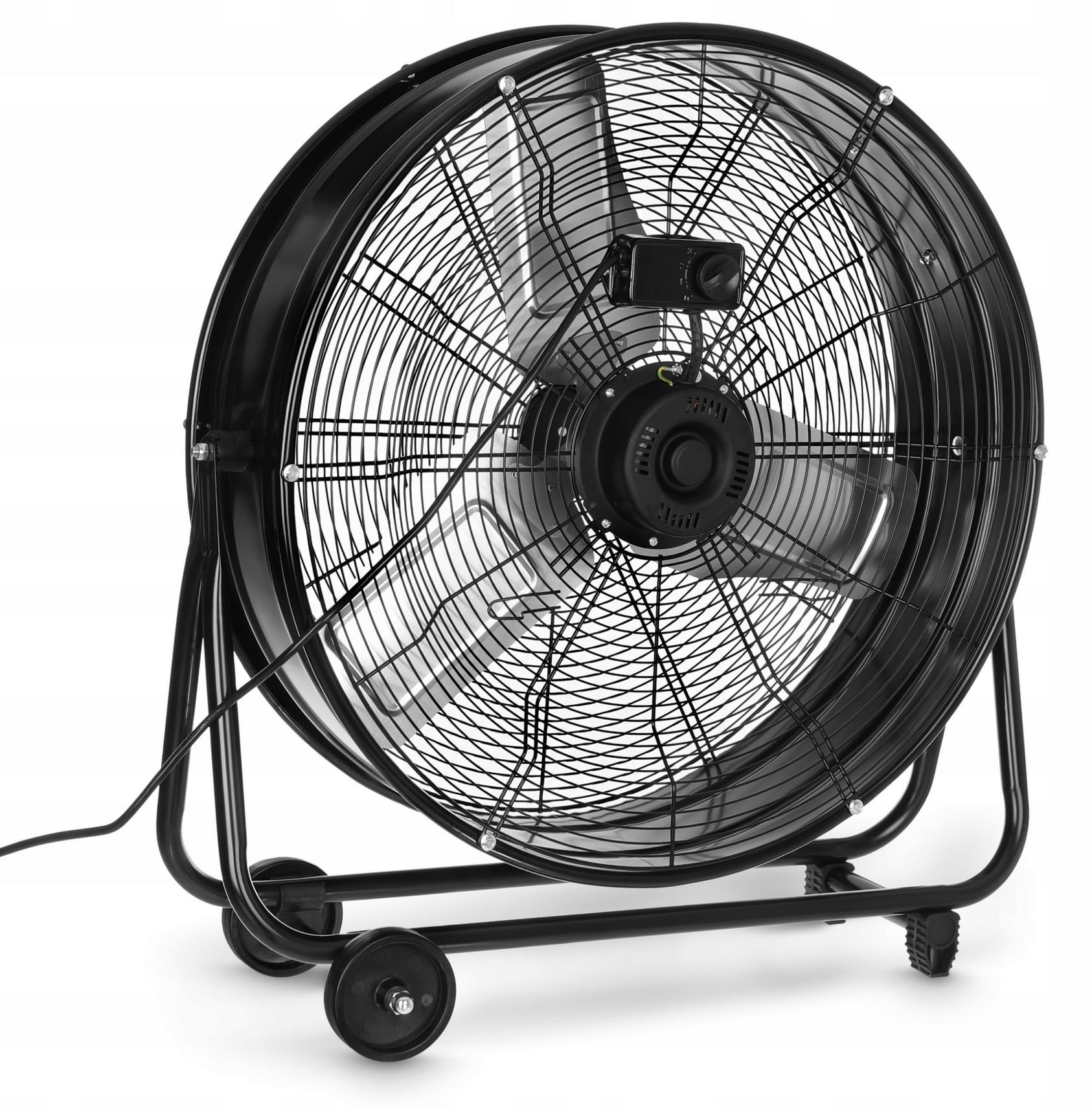 Kraftfull industrifläkt 61 cm (24) 220W, golvmodell med hjul, svart pulverlackad, 1300rpm, 12000 m3/h, Bestfan - 2