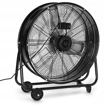 Kraftfull industrifläkt 61 cm (24) 220W, golvmodell med hjul, svart pulverlackad, 1300rpm, 12000 m3/h, Bestfan