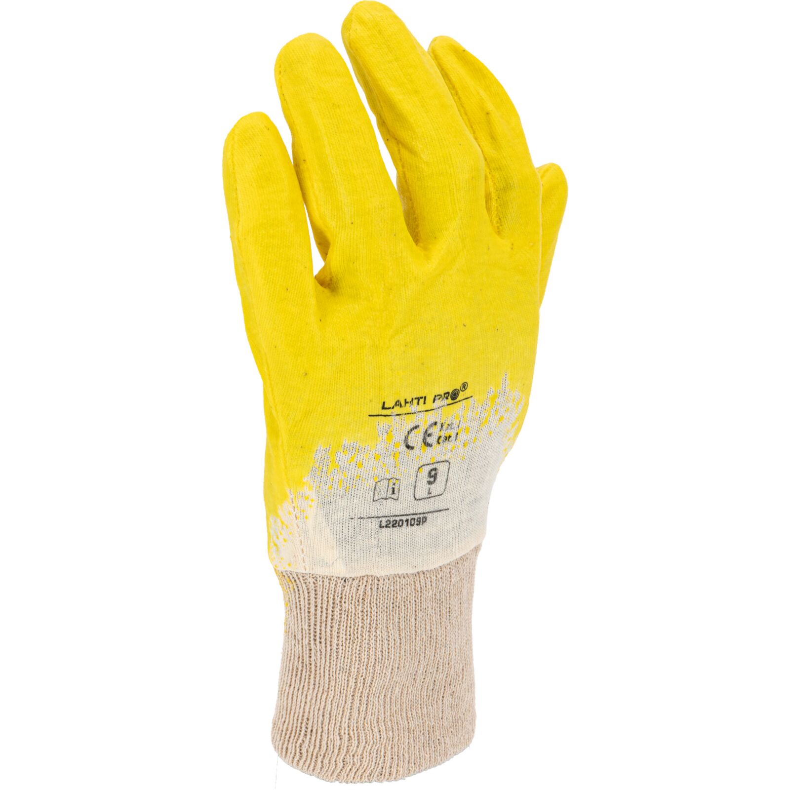 LahtiPro Gloves Nitryl Yell-White L220109P, 12 Pairs, 9 , CE, LAHTI - 2