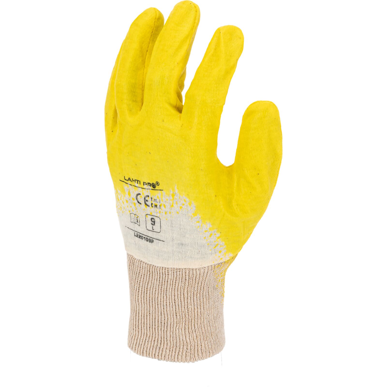 LahtiPro Gloves Nitryl Yell-White L220110P, 12 Pairs, 10 , CE, LAHTI - 3