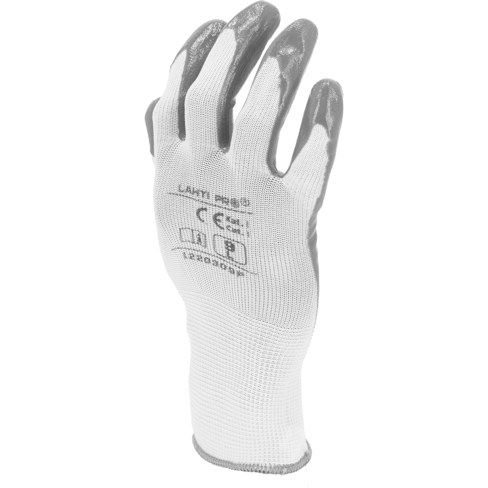 LahtiPro Gloves Nitrile Grey-White L220309P, (Butiksförp.), 9 , CE, LAHTI - 4