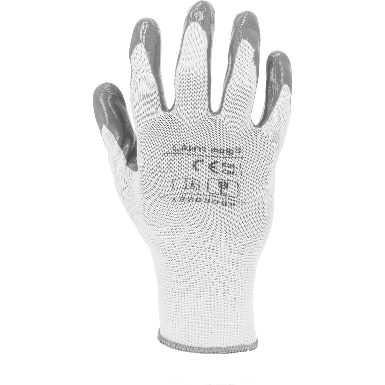 LahtiPro Gloves Nitrile Grey-White L220311P, 12 Pairs, 11 , CE, LAHTI - 2