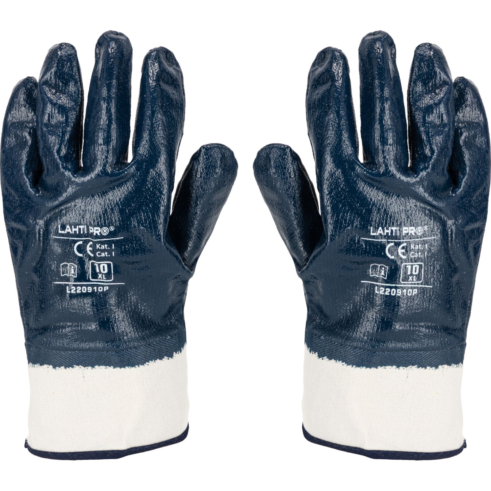 LahtiPro Gloves Nitrile Navy Blå L220910P, 12 Pairs, 10 , CE, LAHTI - 2