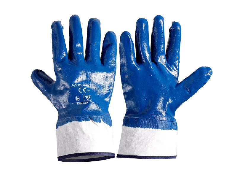 LahtiPro Gloves Nitrile Navy Blå L220910P, 12 Pairs, 10 , CE, LAHTI