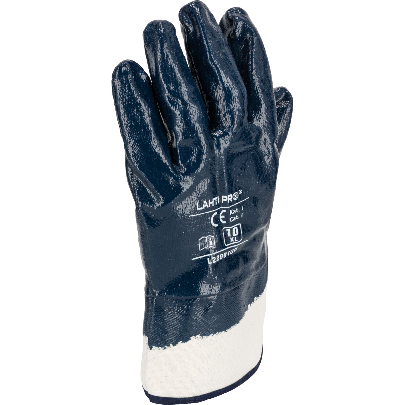 LahtiPro Gloves Nitrile Navy Blå L220910P, 12 Pairs, 10 , CE, LAHTI - 6