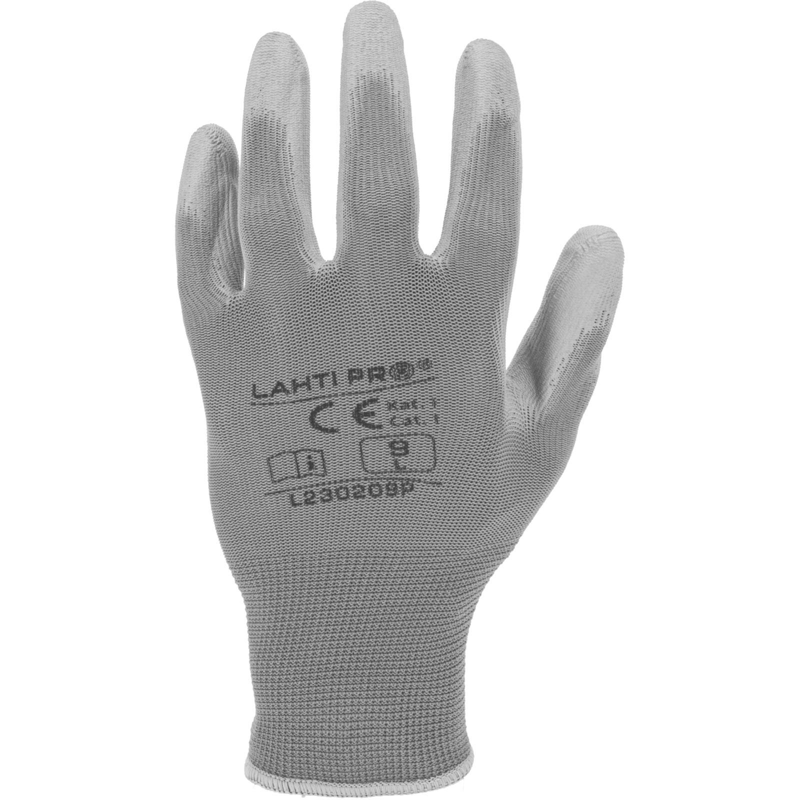 LahtiPro Handskar poliuretan grå L230209P, 12 PAIRS, 9 , CE, LAHTI - 6