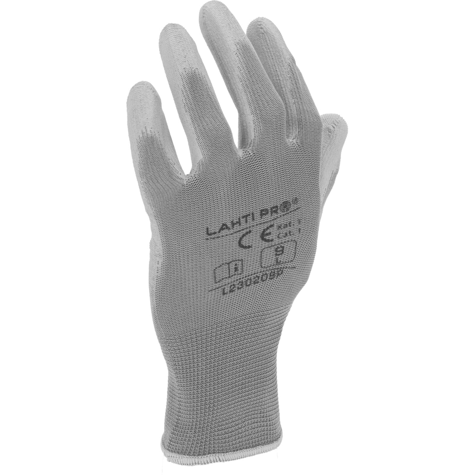 LahtiPro Handskar poliuretan grå L230210P, 12 PAIRS, 10 , CE, LAHTI - 2