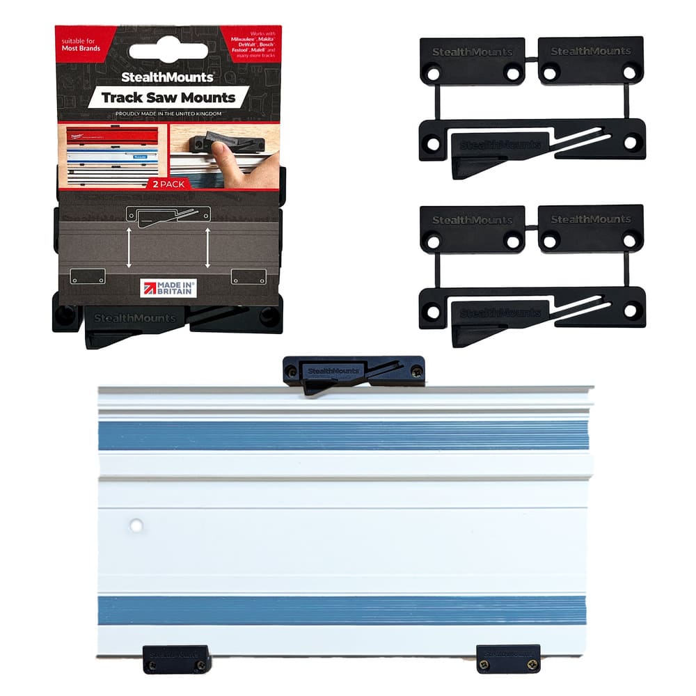 Stealth Mounts Skenfäste för MAKITA, Festool och MILWAUKEE spårsåg, 2-pack, STEALTHMOUNTS