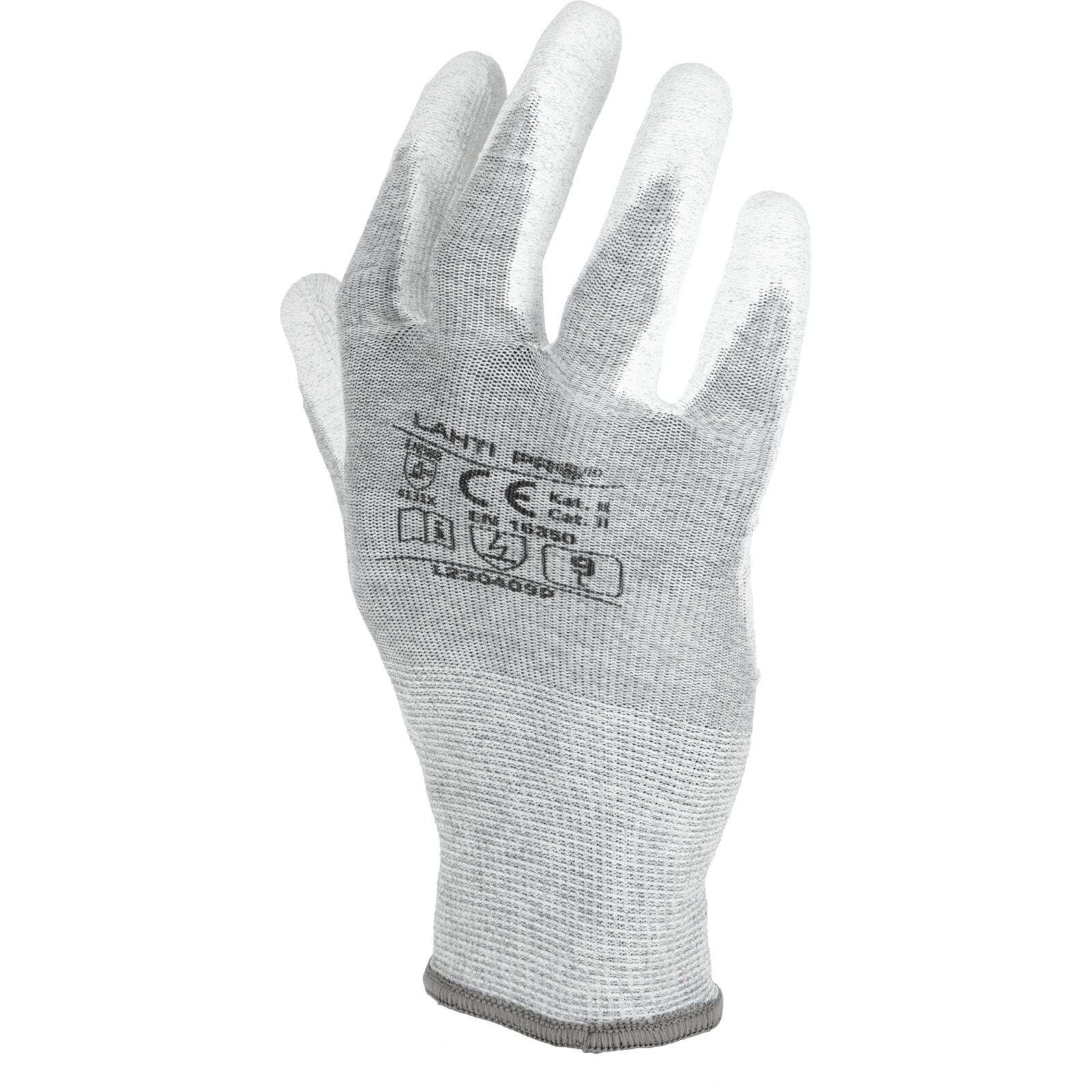 LahtiPro Gloves Pu Antistat. White L230411P, (Butiksförp.), 11 , CE, LAHTI - 3