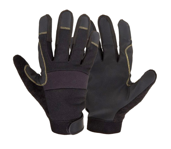 LahtiPro Handskar för mekaniker, st. 9, svart syntetskinn, PVC, ventilerade, CE, EN 420, LAHTI PRO L2810 (Storlek (mm) : 8)