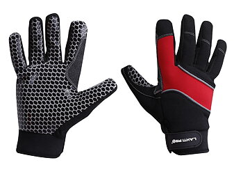 Handskar för mekaniker, st. 8, glidskydd, svart-röda med reflex, mikrofiber, polyester, silikon, PVC, CE, EN 420, LahtiPro L2811 (Handskestorlek : 8 [M] Handlängd 18,2cm Omkrets 20,3cm)