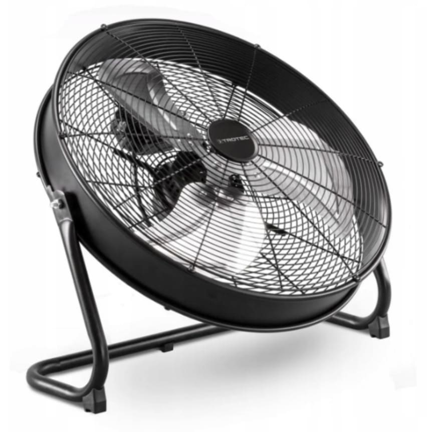 Stor kraftfull mobil industrifläkt 50 cm 120W, trumfläkt golvmodell, svart/gul pulverlackad, 6562 m³/h, svart, Trotec TVM 20 D