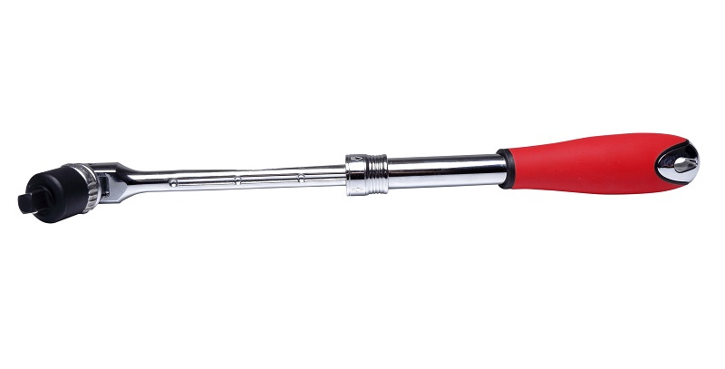 PROLINE TOOLS Spärrskaft med LED, teleskop 1/4 utdragbart l=197-245 mm, 36 kugg, Proline