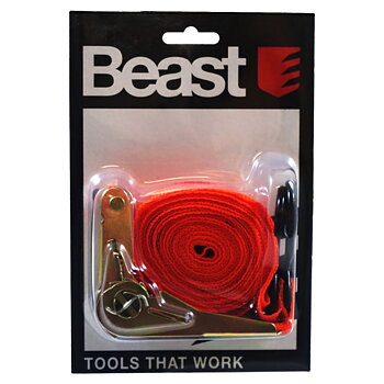 Beast Bagagerem med krokar och spännare, 5 m x 25 mm, 250 kg