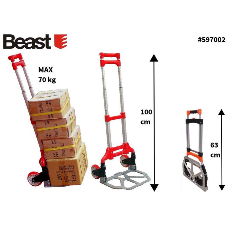 Beast Fällbar lagerhandkärra i aluminium, 75 kg