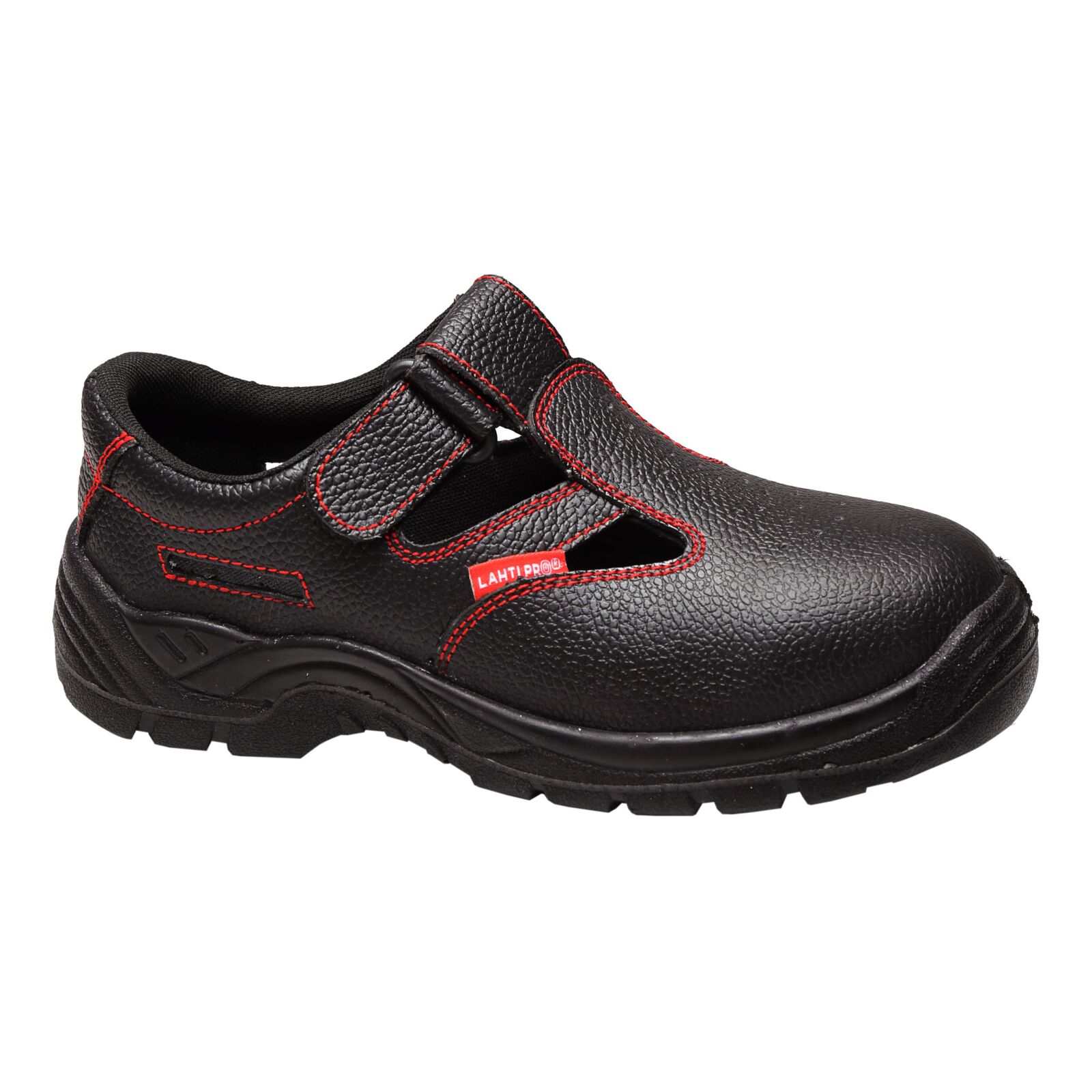 LahtiPro Sandals, No Toe Cap, Leather, Black, O1 Src, 40 , CE, LAHTI (Skostorlek : 46)