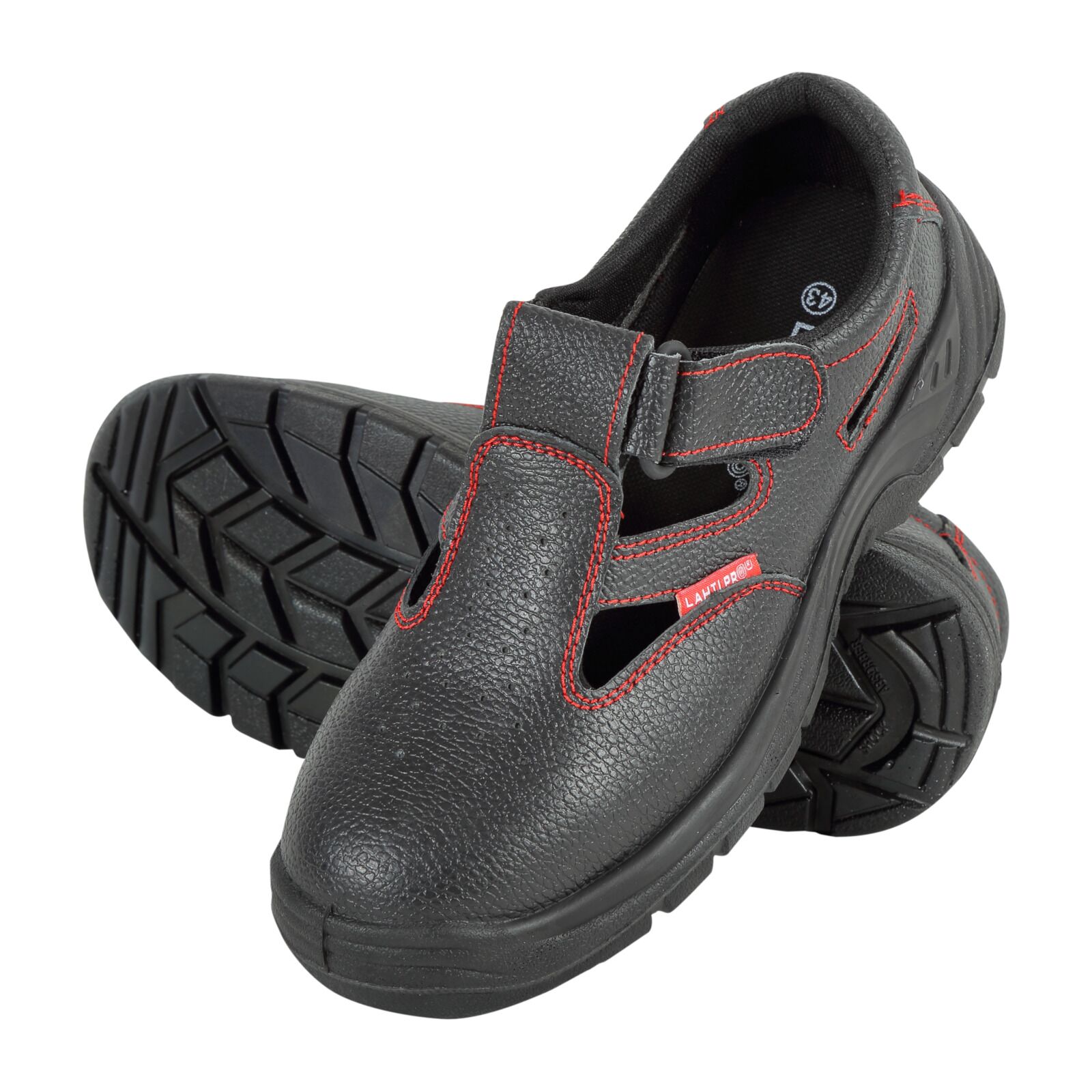 LahtiPro Sandals, No Toe Cap, Leather, Black, O1 Src, 40 , CE, LAHTI - 47 - 3
