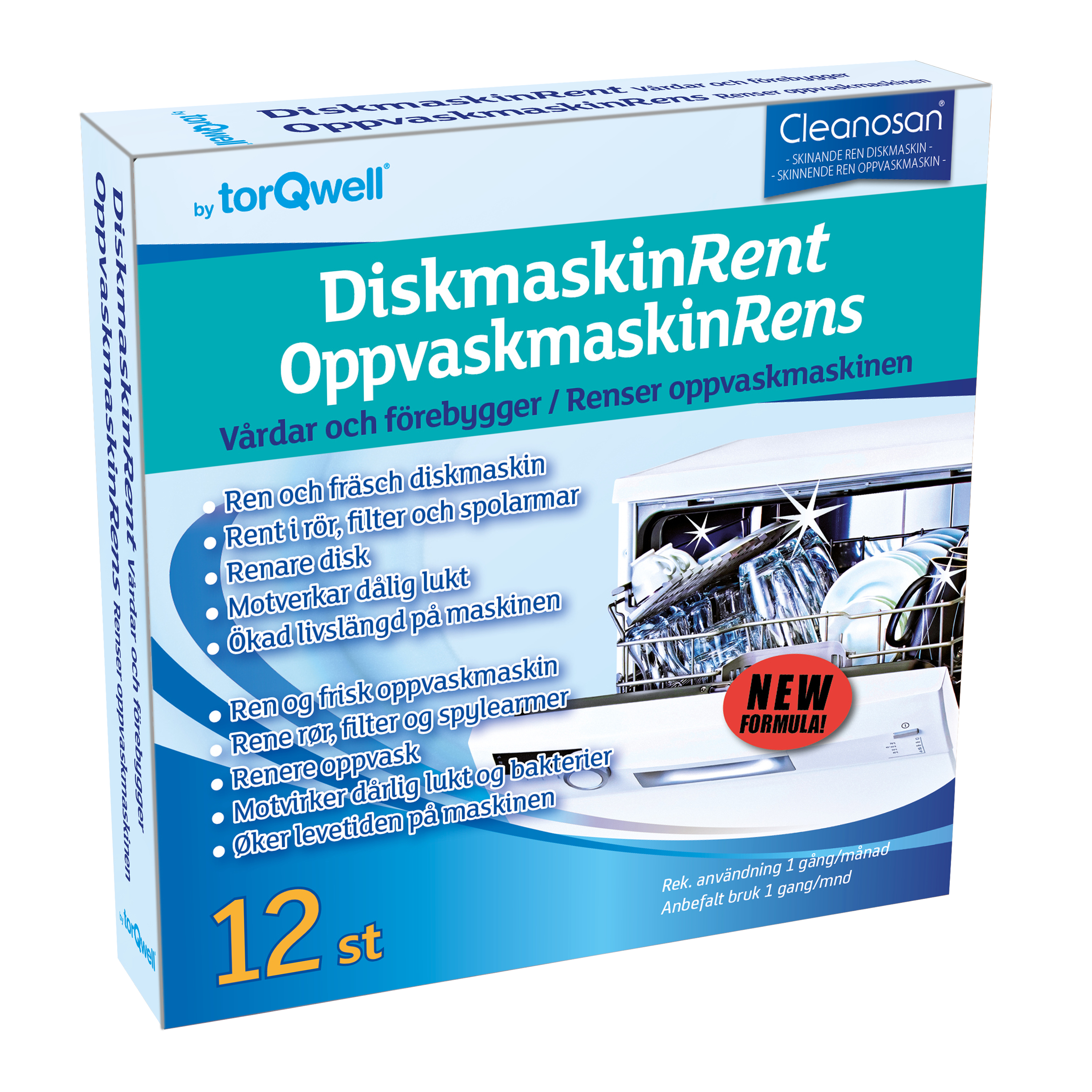 Cleanosan Diskmaskinrent 12-Pack SV NO 1 ST