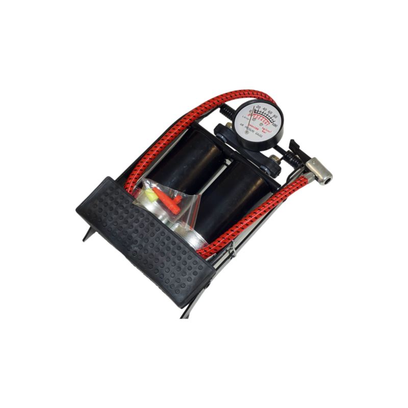 Beast Fotpump med manometer, 2 cylinder