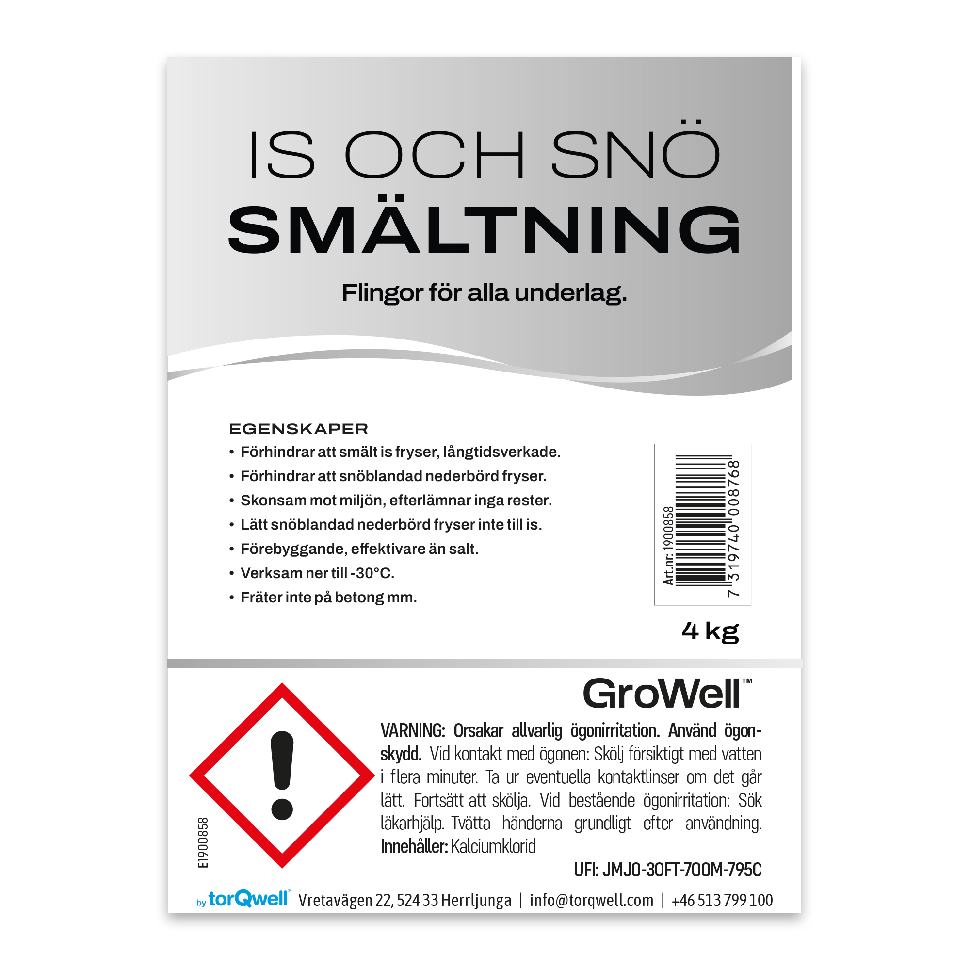 Growell Is & Snösmältning Flingor 4 KG