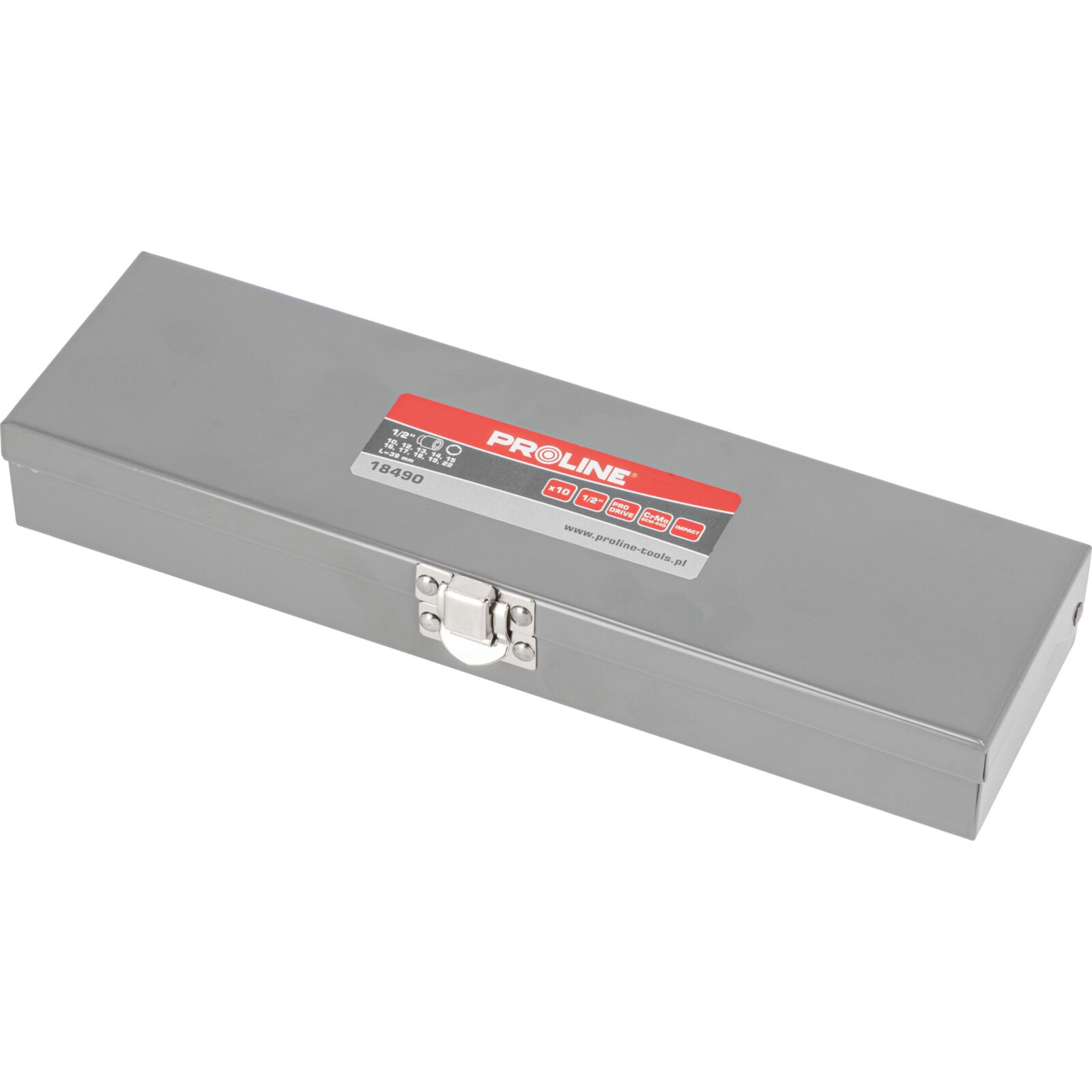 PROLINE TOOLS Krafthylssats 10st, 1/2, 10-22 mm, Cr-Mo, Metallåda, Proline - 5