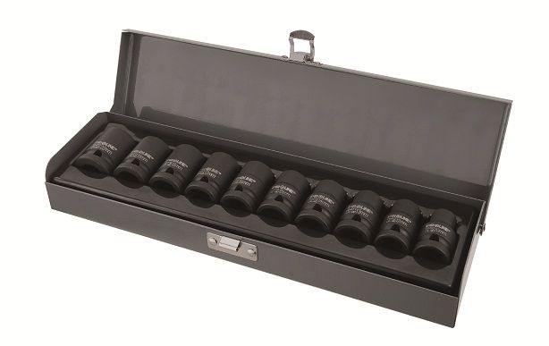 PROLINE TOOLS Krafthylssats 10st, 1/2, 10-22 mm, Cr-Mo, Metallåda, Proline