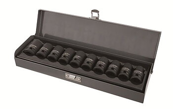 PROLINE TOOLS Krafthylssats 10st, 1/2, 10-22 mm, Cr-Mo, Metallåda, Proline