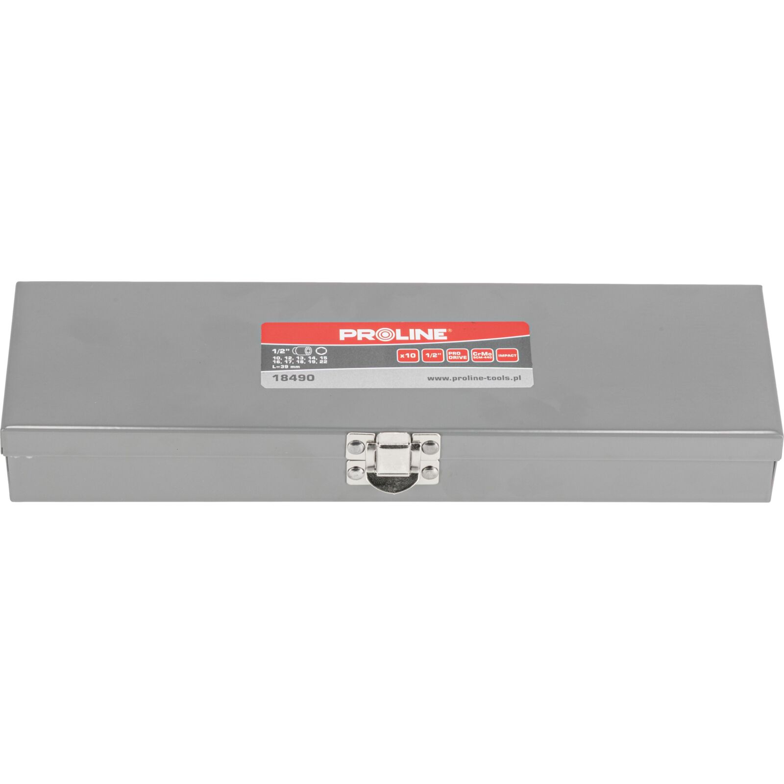 PROLINE TOOLS Krafthylssats 10st, 1/2, 10-22 mm, Cr-Mo, Metallåda, Proline - 3