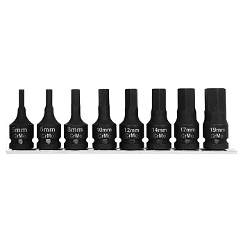 PROLINE TOOLS Bits, slaghylsa HEX 1/2, 8 st, 5-19 mm, Proline