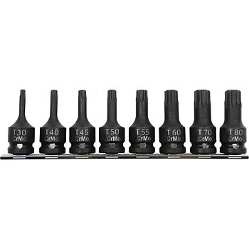 PROLINE TOOLS Impakt Hylsnyckelsats 1/2 TORX 8 Delar, T30-T8, Proline